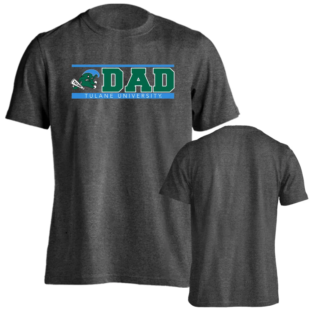 Tulane University Green Wave Tulane Dad Logo Father Short Sleeve T-Shirt