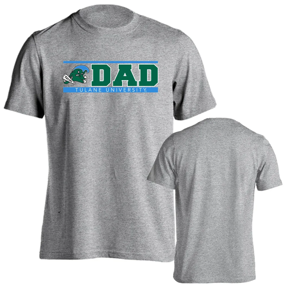 Tulane University Green Wave Tulane Dad Logo Father Short Sleeve T-Shirt