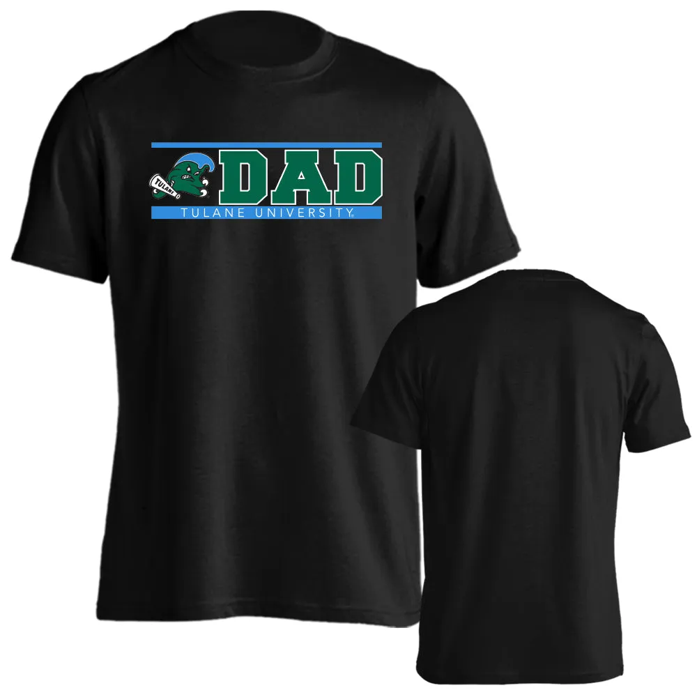 Tulane University Green Wave Tulane Dad Logo Father Short Sleeve T-Shirt