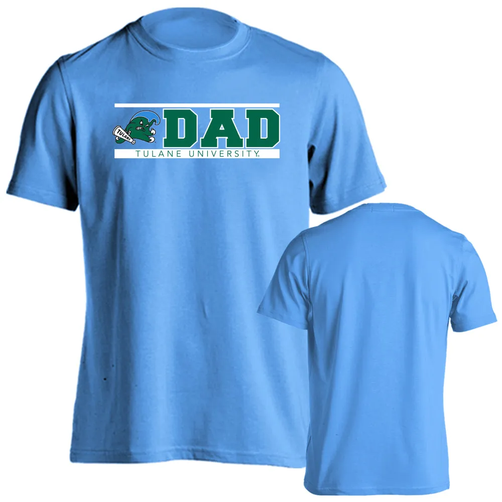 Tulane University Green Wave Tulane Dad Logo Father Short Sleeve T-Shirt