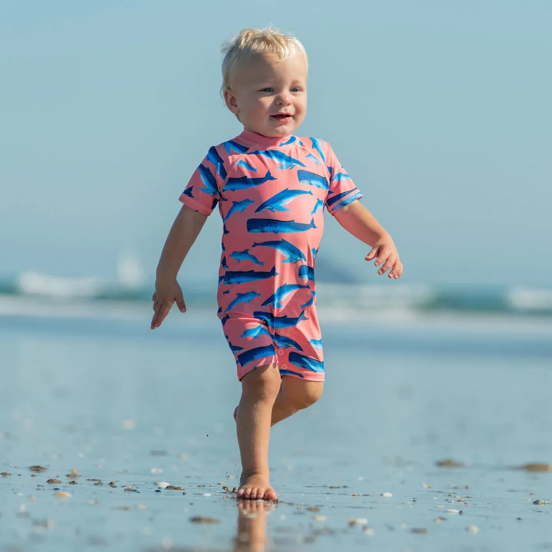 Whale Tail Short Sleeve Sun Suit