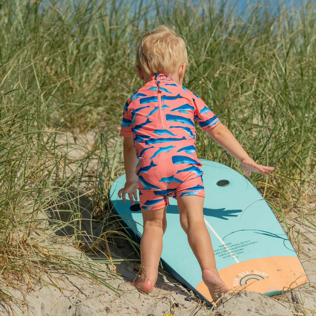 Whale Tail Short Sleeve Sun Suit