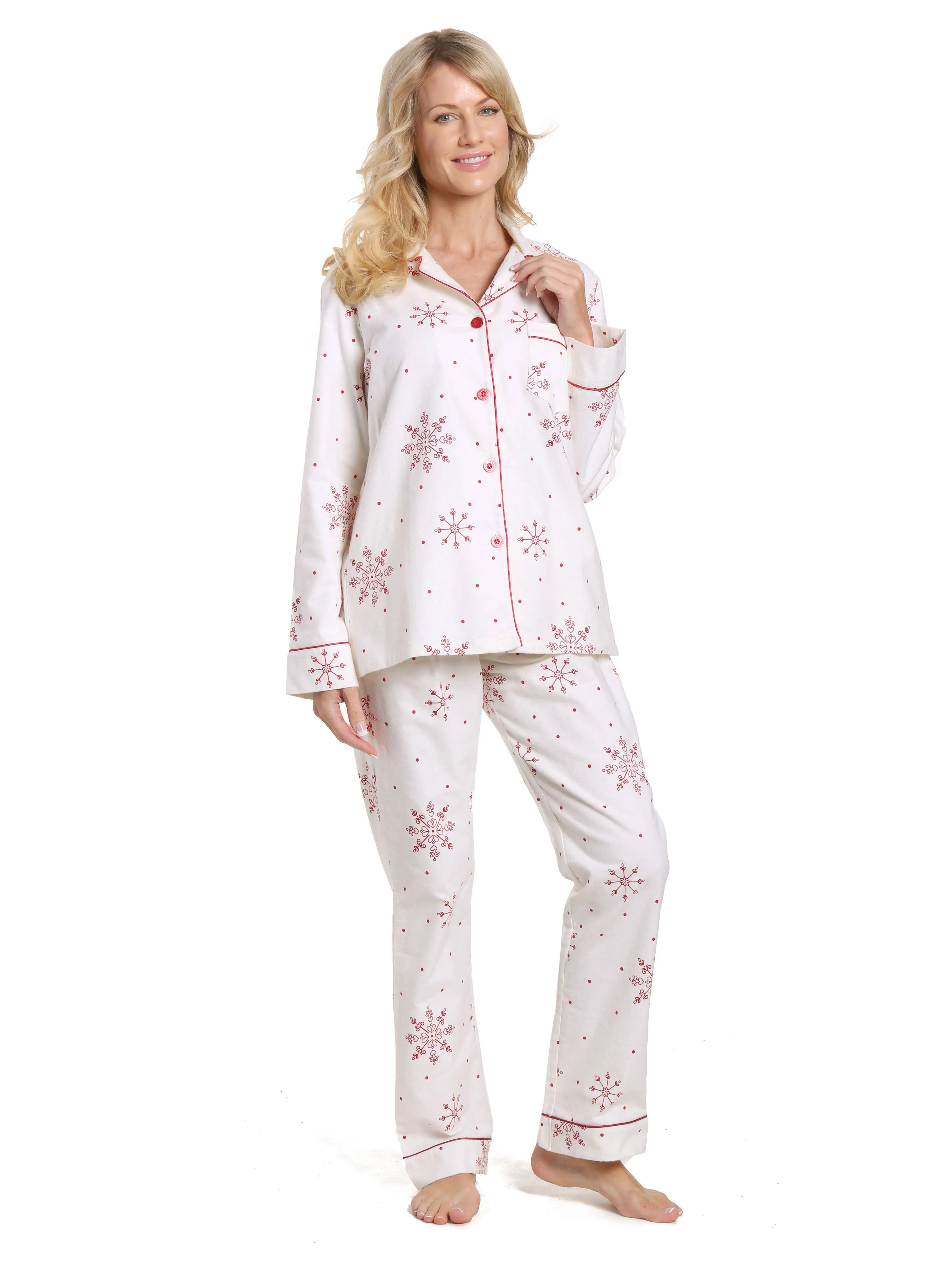 Women's 100% Cotton Flannel Pajama Sleepwear Set