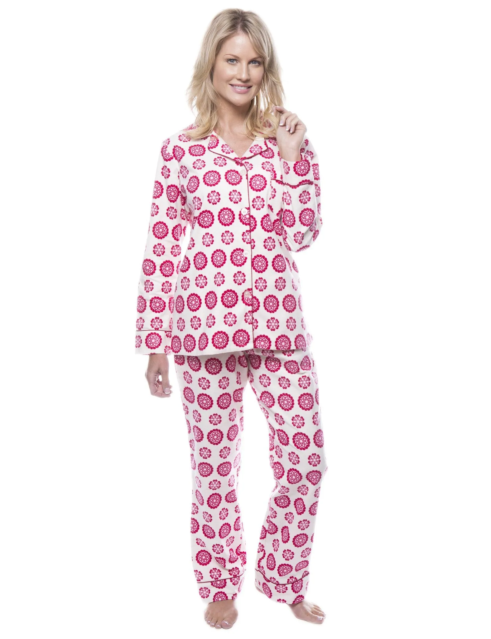 Women's 100% Cotton Flannel Pajama Sleepwear Set