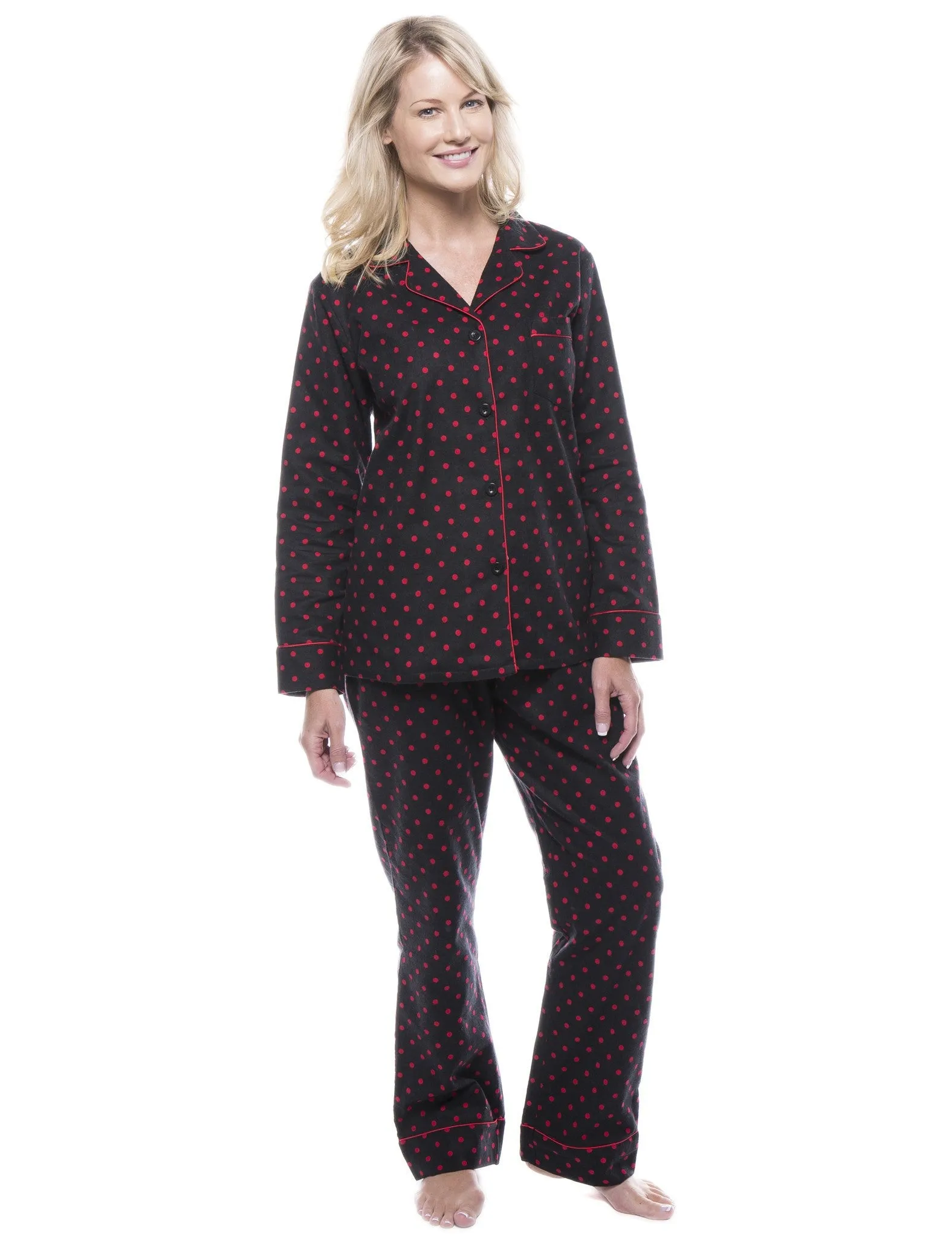 Women's 100% Cotton Flannel Pajama Sleepwear Set