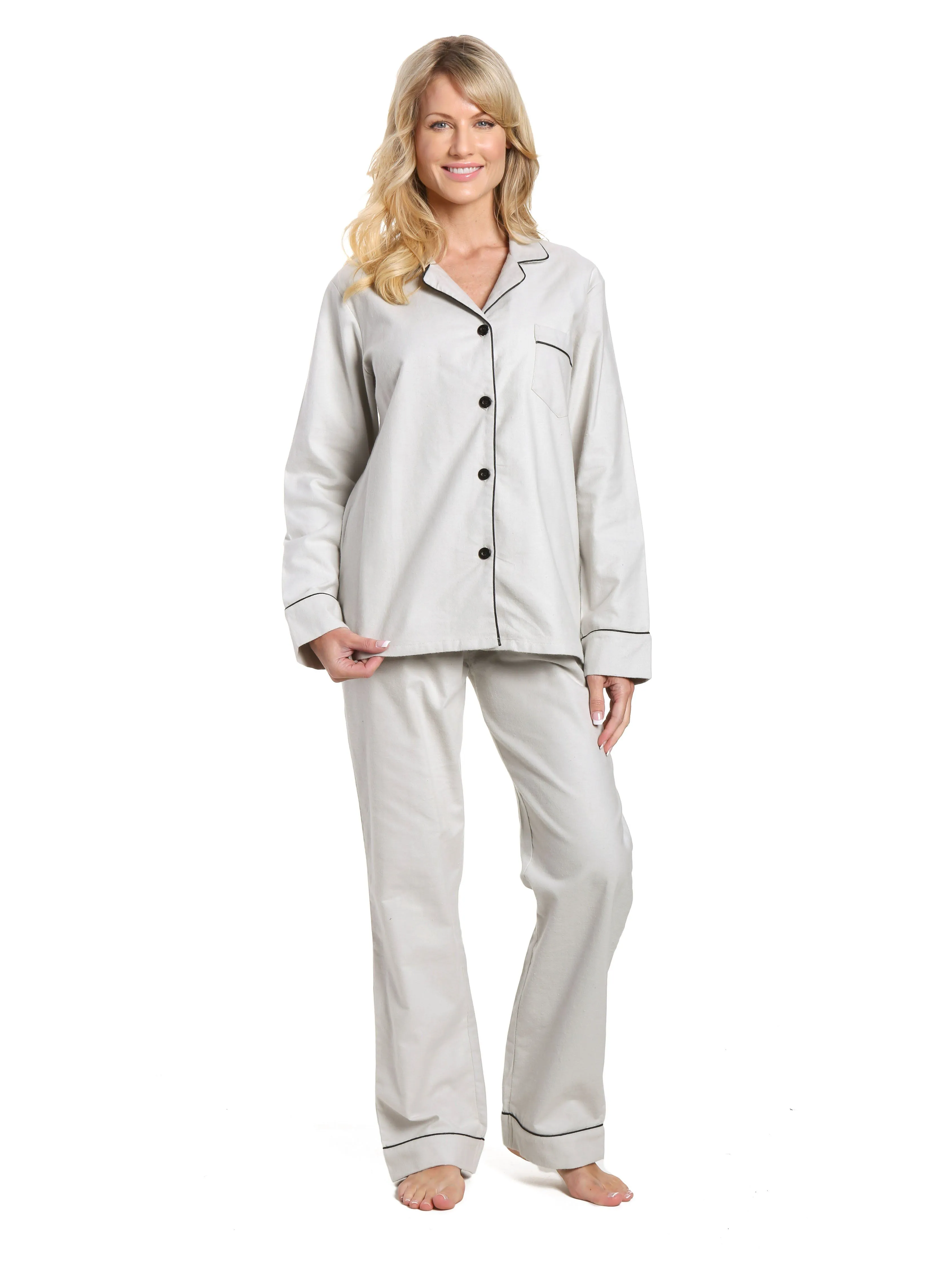 Women's 100% Cotton Flannel Pajama Sleepwear Set