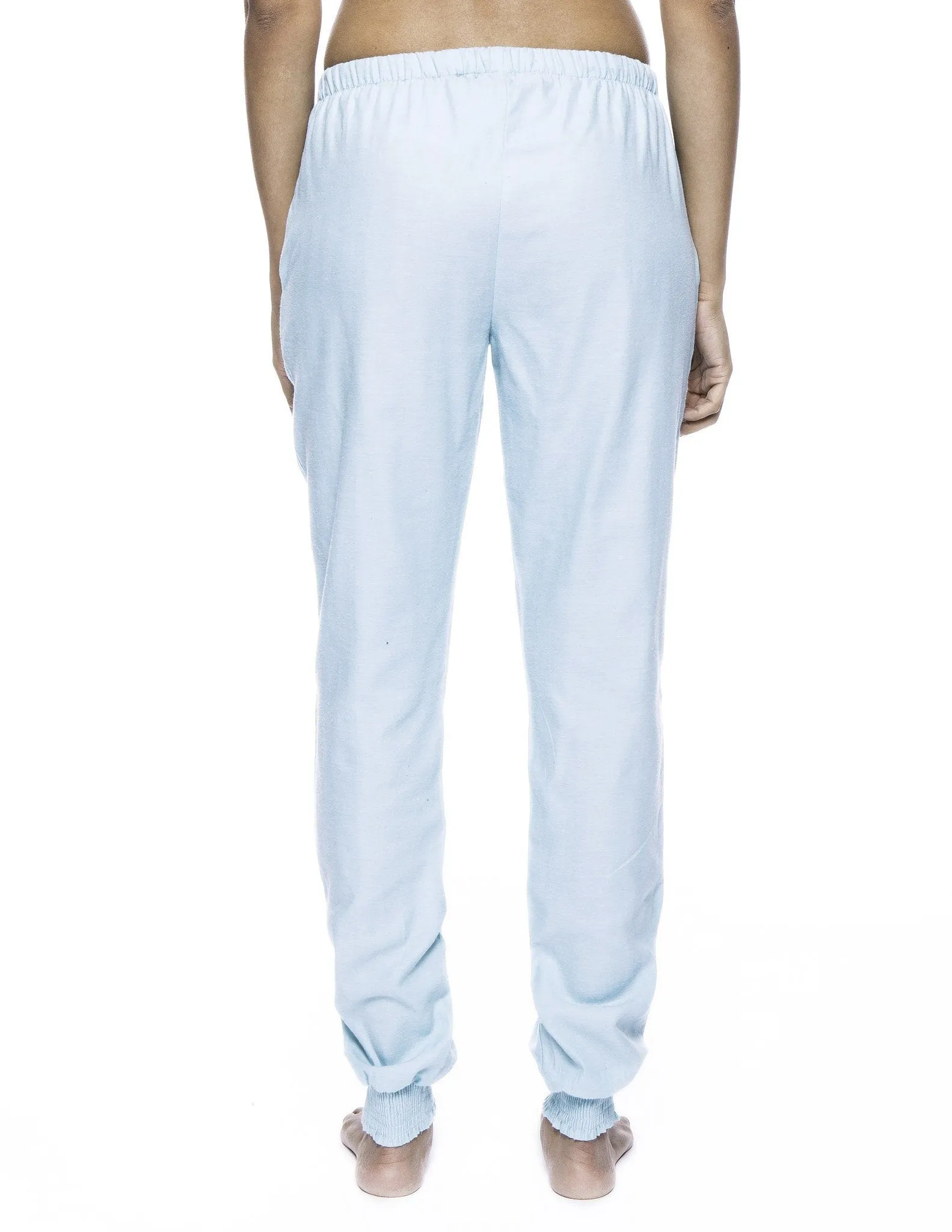 Women's Premium Flannel Jogger Lounge Pants - Herringbone Aqua