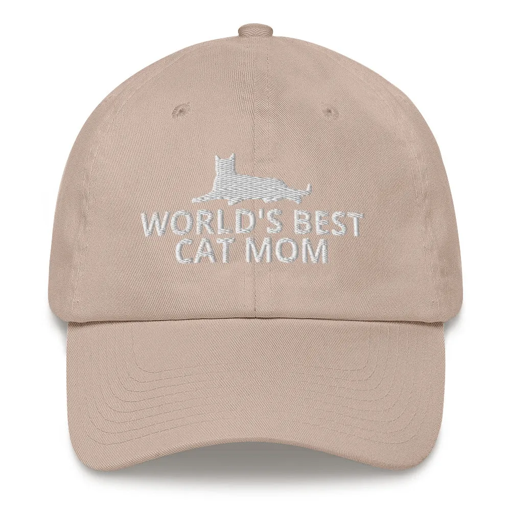 World's Best Cat Mom Hat | Perfect gift for the cat lover in your family!| Multiple Hat Colors Available