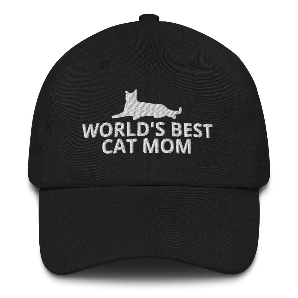 World's Best Cat Mom Hat | Perfect gift for the cat lover in your family!| Multiple Hat Colors Available